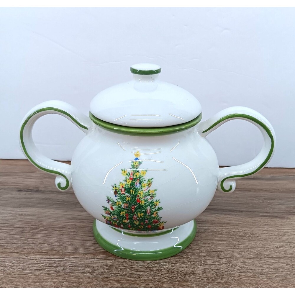 Christopher Radko Holiday Celebrations Sugar Bowl Plus Lid